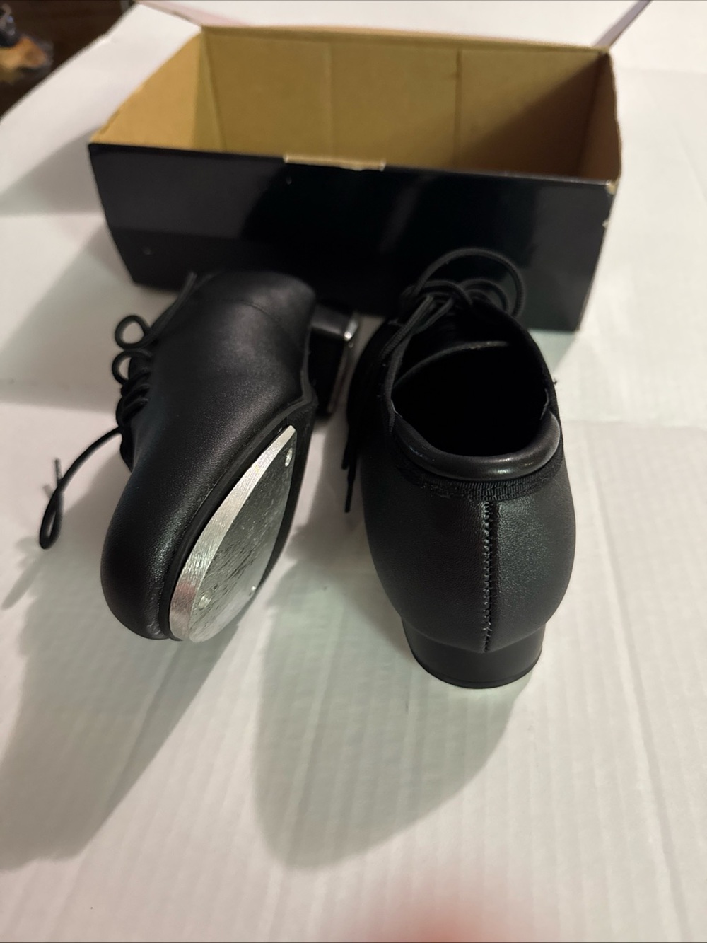 Men's Black Lace-Up Tap Oxfords